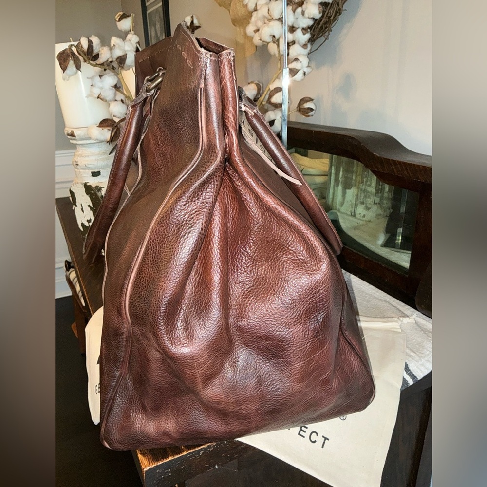 NWT Bed Stu Rebekah Shoulder Travel Weekend Bag XL Tote Teak Dip Dyed MSRP $520 - Picture 8 of 15